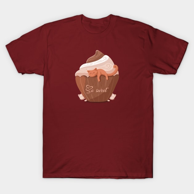 Cute cats and sweet cupcake T-Shirt by Xatutik-Art